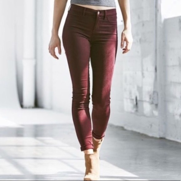 womens burgundy jeans